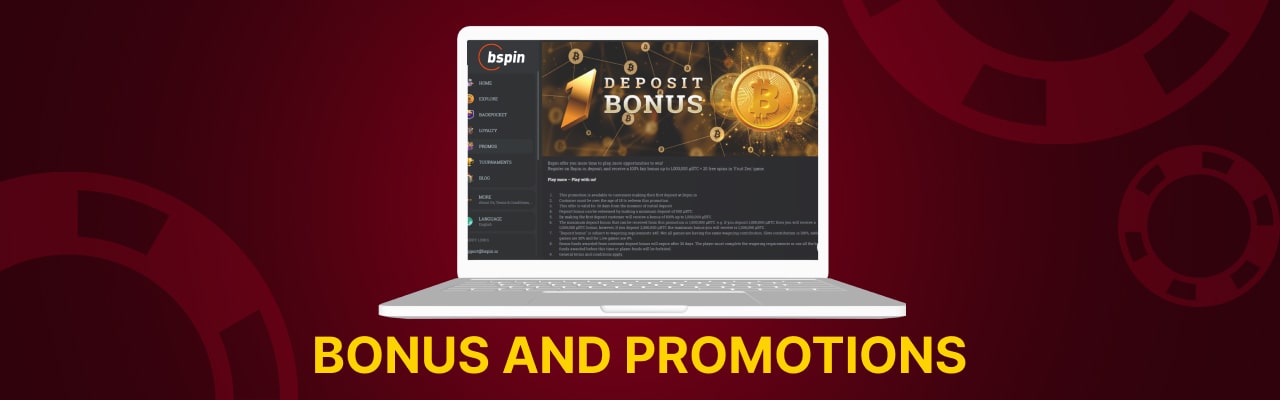 Bonuses promotions of bspin