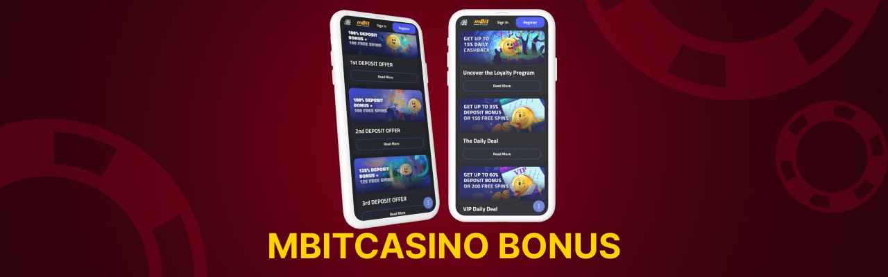 Bonuses promotions of mbitcasino