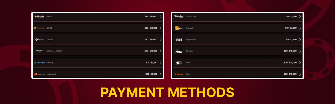 Legiano payment options