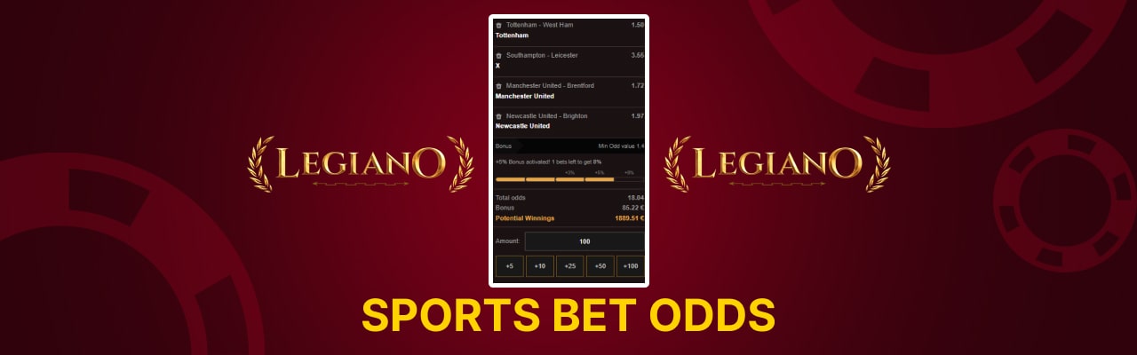 Legiano sports bet odds and payout