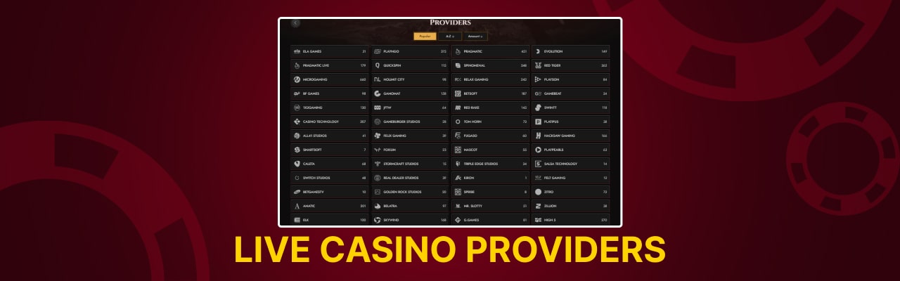 Live casino providers