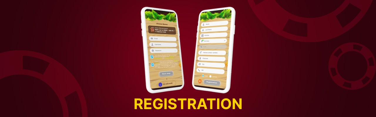 Registration at wazamba on mobile