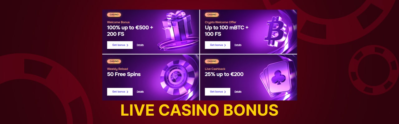 SG live casino games bonuses